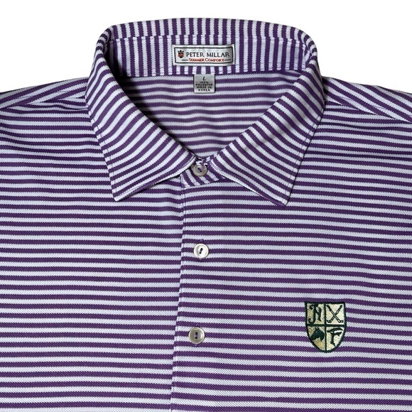 Peter Millar Other - Peter Millar Large L Summer Comfort Golf Polo Shirt Hamilton Farm Purple Striped